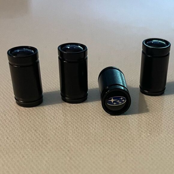Subaru Valve Stem Caps in Black Set of 4 NWT - Picture 3 of 4